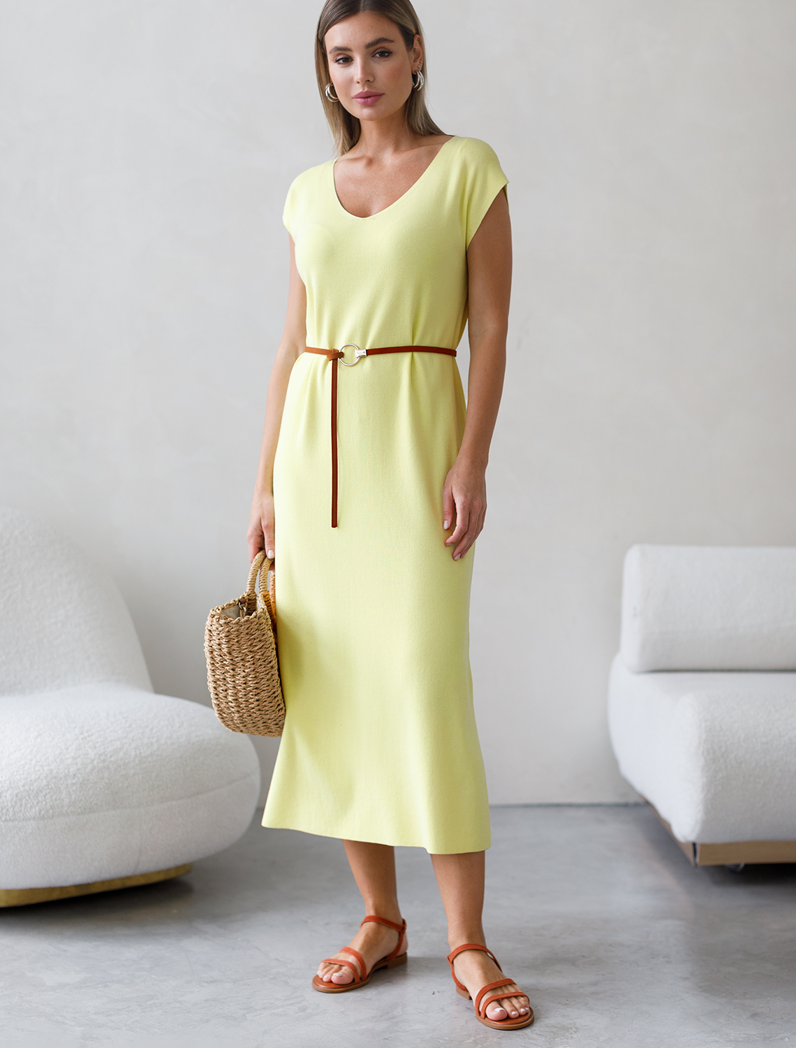 картинка Платье вязаное женское лимонный магазин Одежда+ являющийся официальным дистрибьютором в России 