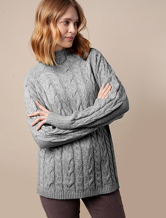 картинка Свитер женский серый меланж магазин Одежда+ являющийся официальным дистрибьютором в России 