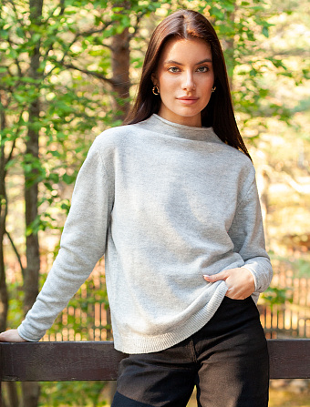 картинка Свитер женский светло-серый меланж магазин Одежда+ являющийся официальным дистрибьютором в России 