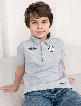 картинка Футболка для мальчиков серый меланж магазин Одежда+ являющийся официальным дистрибьютором в России 